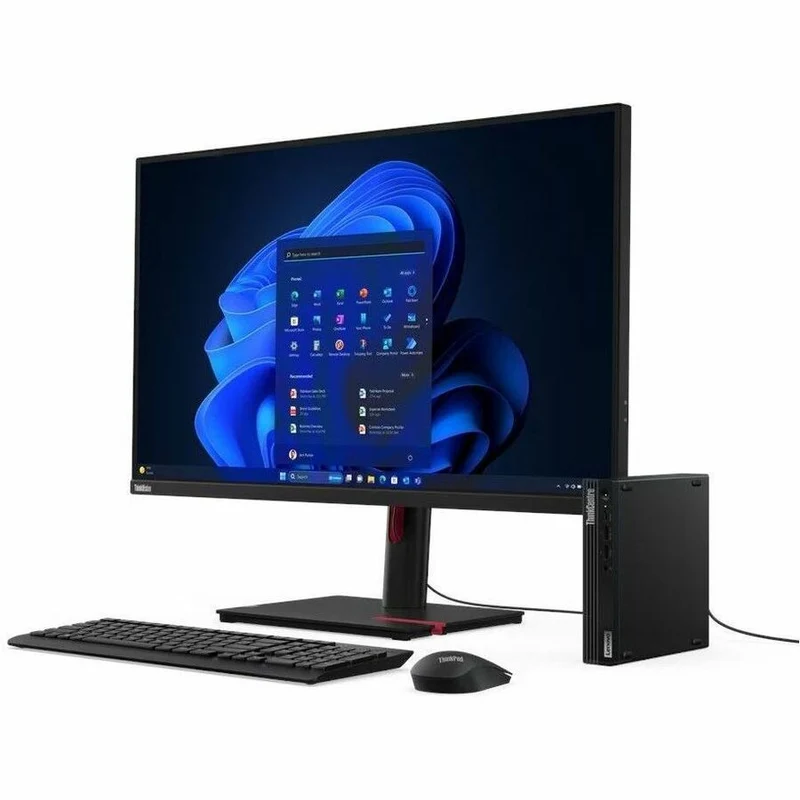 Ordinateur de bureau Lenovo ThinkCentre M70q Gen 5 12TD001NCA - Intel Core i7 14e génération i7-14700T - Technologie vPro - 16 Go - SSD 256 Go - Mini - Noir 12TD001NCA