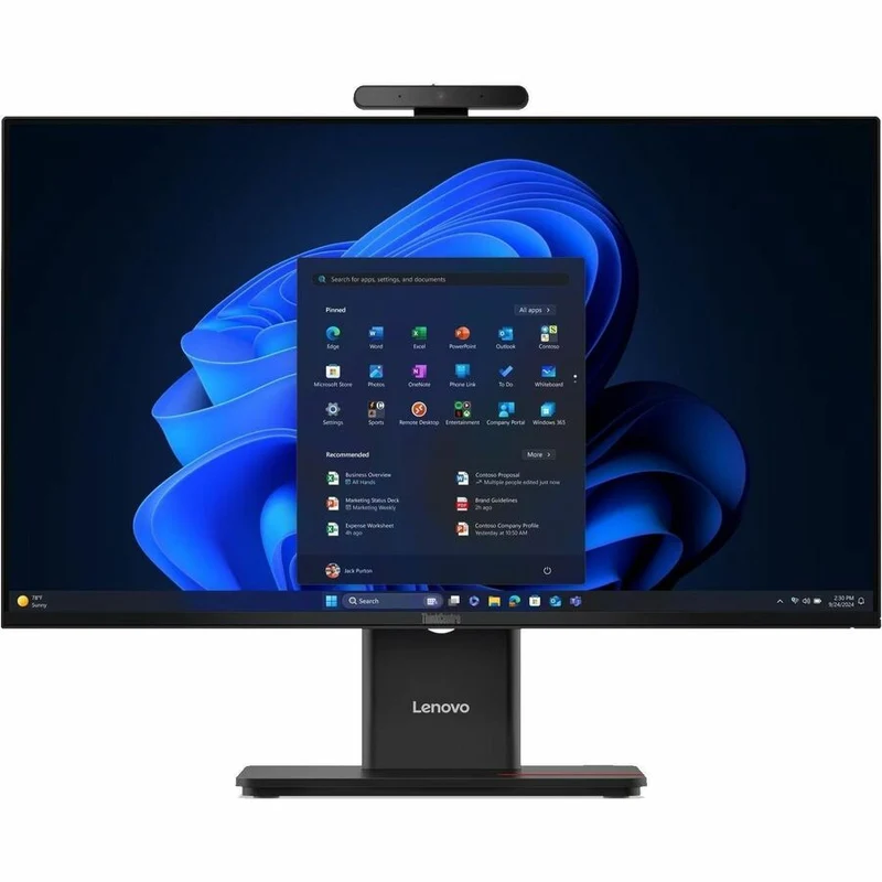 Ordinateur tout-en-un Lenovo ThinkCentre M70a Gen 6 13AY0007US - Intel Core Ultra 5 2nd Gen 225T - 16 Go - SSD 256 Go - Écran Full HD 23.8" - Noir 13AY0007US