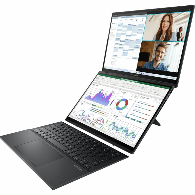 Asus ZenBook Duo UX8406 UX8406MA-DS71T-CA Ordinateur portable 14 en 2 1" tactile détachable - WUXGA - Intel Core Ultra 7 155H - Plateforme Intel Evo - 16 Go - SSD 1 To - Clavier anglais - Gris Inkwell UX8406MA-DS71T-CA