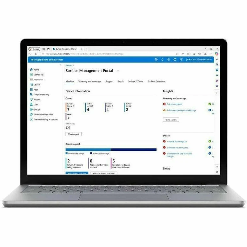 Ordinateur portable Microsoft Surface Laptop 6 13.5" avec écran tactile - Intel Core i7 - 32 Go - SSD 512 Go - Clavier anglais et français - Platinum EP2-34479
