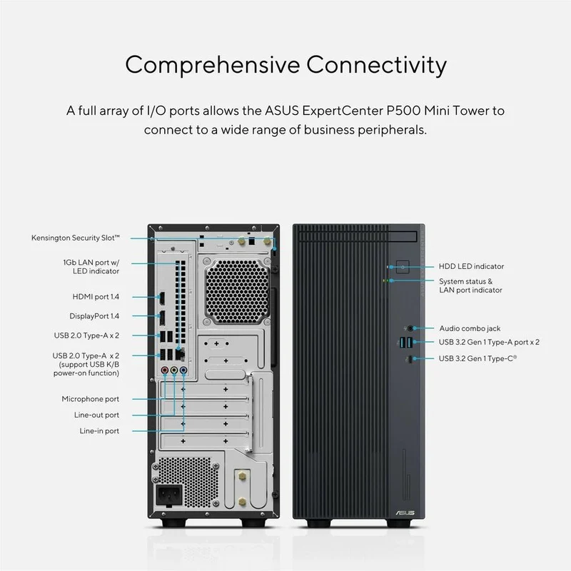 Ordinateur de bureau Asus ExpertCenter P500MVC- P71SR-CB - Intel Core i7 13e génération i7-13620H - 16 Go - SSD 1 To - Mini-tour - Gris P500MVC- P71SR-CB