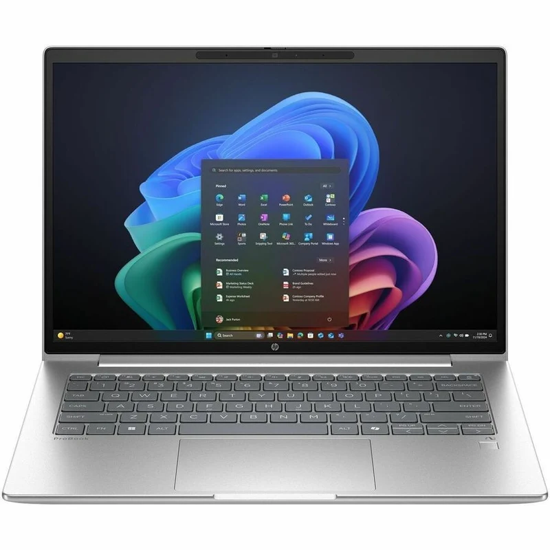 Ordinateur portable HP ProBook 4 G1q 14" Copilot+ - WUXGA - Qualcomm Snapdragon X X1-26-100 - 32 Go - SSD 1 To - Clavier anglais - Argent Pike BG6K0UT#ABA