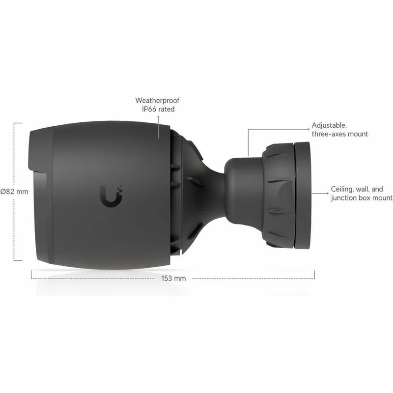 Caméra réseau Ubiquiti G6 8 mégapixels 4K - Couleur - Bullet - Noir UVC-G6-Bullet-B