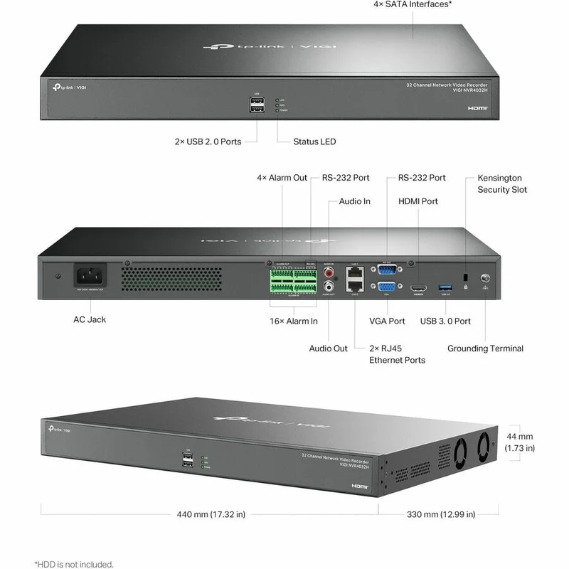 TP Link VIGI Omada VIGI NVR4032H - Enregistreur vidéo réseau VIGI 32 canaux VIGI NVR4032H