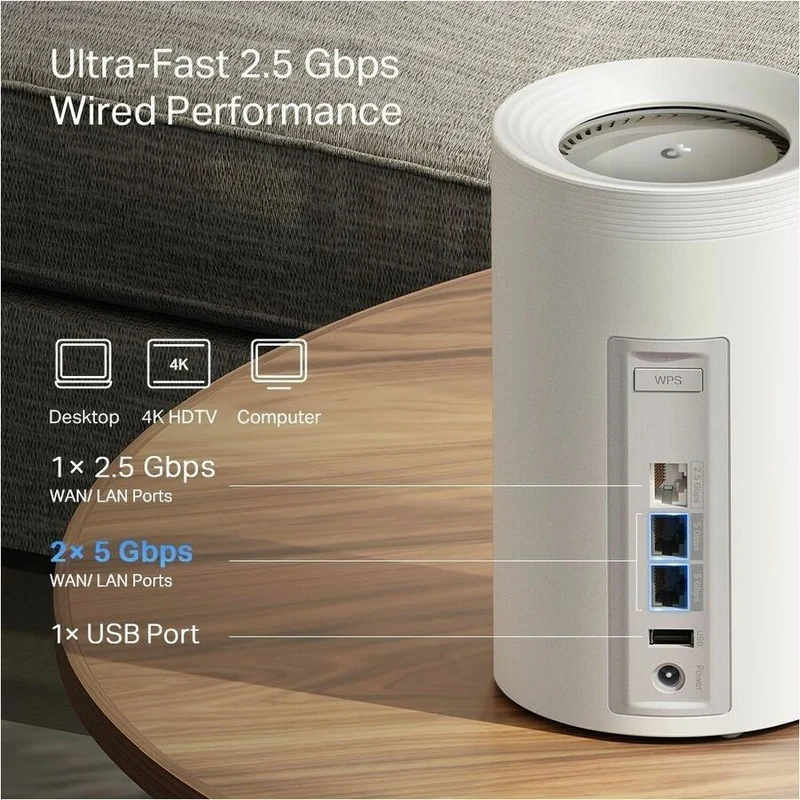 Routeur sans fil Ethernet TP-Link Deco BE65 Pro Wi-Fi 7 IEEE 802.11 a/b/g/n/ac/ax/be (pack de 65)