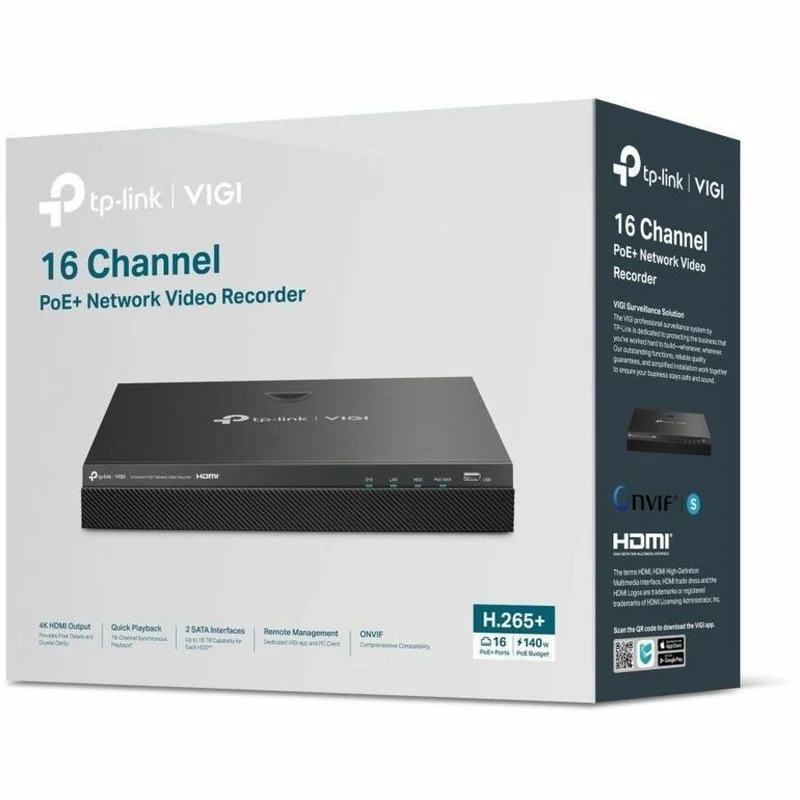 TP Link VIGI NVR2016H-16MP - Enregistreur vidéo réseau PoE+ VIGI 16 canaux VIGI NVR2016H-16MP