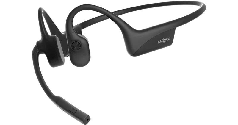 Casque stéréo Bluetooth Shokz OpenComm2 avec micro antibruit et conduction osseuse - Étanche IP55 - 16 h d'autonomie en conversation - Noir cosmique C120-AN-BK-CA-326