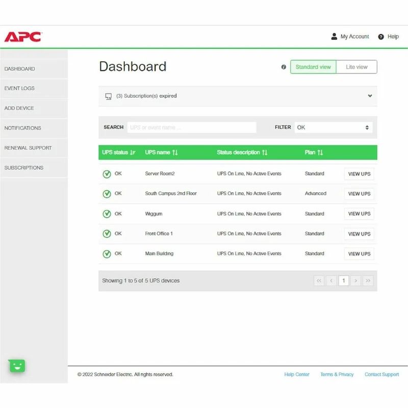 Licence numérique APC by Schneider Electric, EcoStruxure IT SmartConnect, forfait standard d'un an, 1 appareil, surveillance de l'alimentation de l'onduleur à distance et mise à niveau du micrologiciel de l'onduleur à distance en un clic ERWPMON1-1Y-DIGI