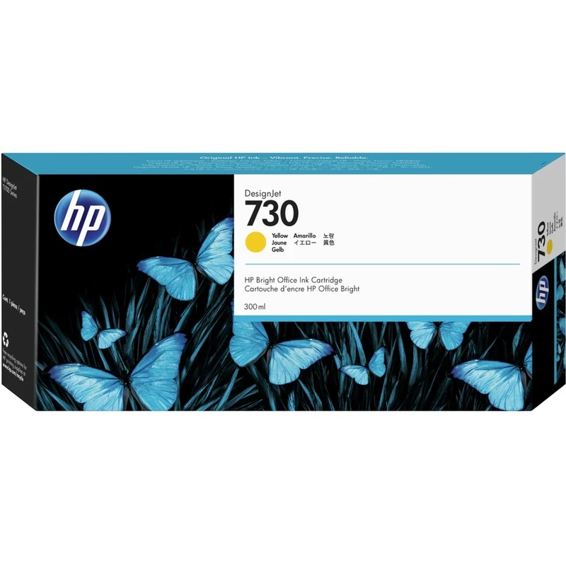 Cartouche d'encre jet d'encre HP 730 d'origine à haut rendement - Pack jaune P2V70A