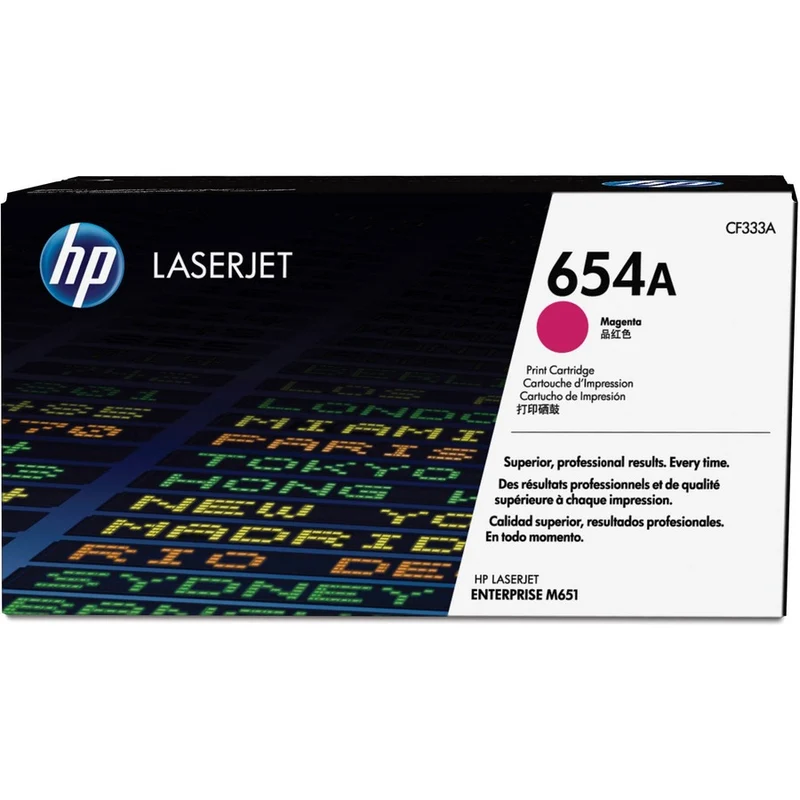 Cartouche de toner laser d'origine HP 654A (CF333A) - Paquet unique - Magenta - 1 de chaque CF333A