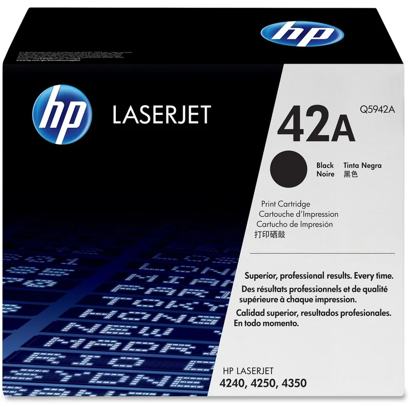 Cartouche de toner laser HP 42A (Q5942A) d'origine à rendement standard - Paquet unique - Noir - 1 de chaque Q5942A