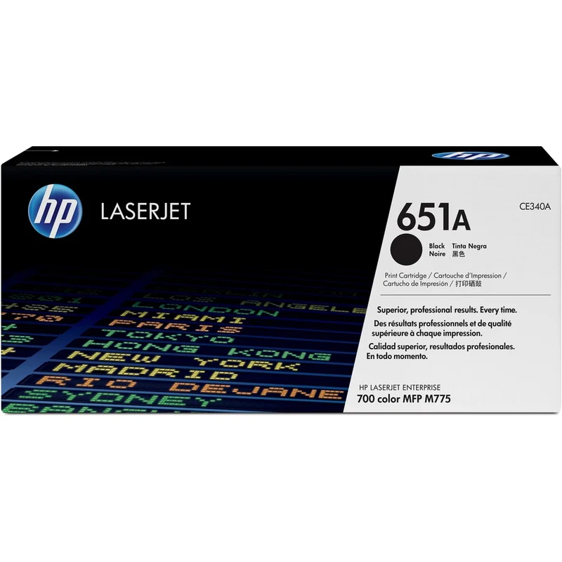 Cartouche de toner laser d'origine HP 651A (CE340A) - Paquet unique - Noir - 1 de chaque CE340A