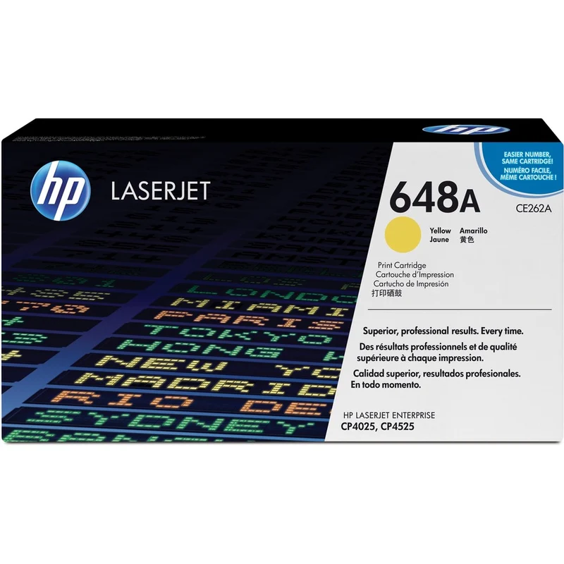 Cartouche de toner laser HP 648A (CE262A) d'origine à rendement standard - Paquet unique - Jaune - 1 unité CE262A
