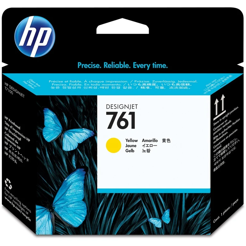 Tête d'impression jet d'encre HP 761 (CH645A) d'origine - Pack individuel - Jaune - 1 unité CH645A