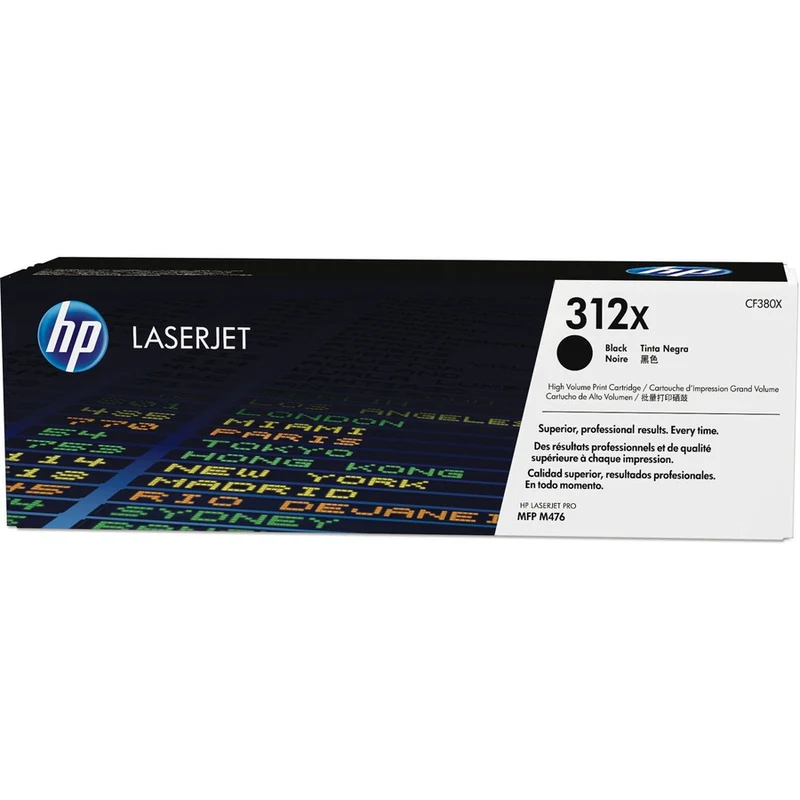Cartouche de toner laser d'origine HP 312X (CF380X) - Paquet unique - Noir - 1 de chaque CF380X