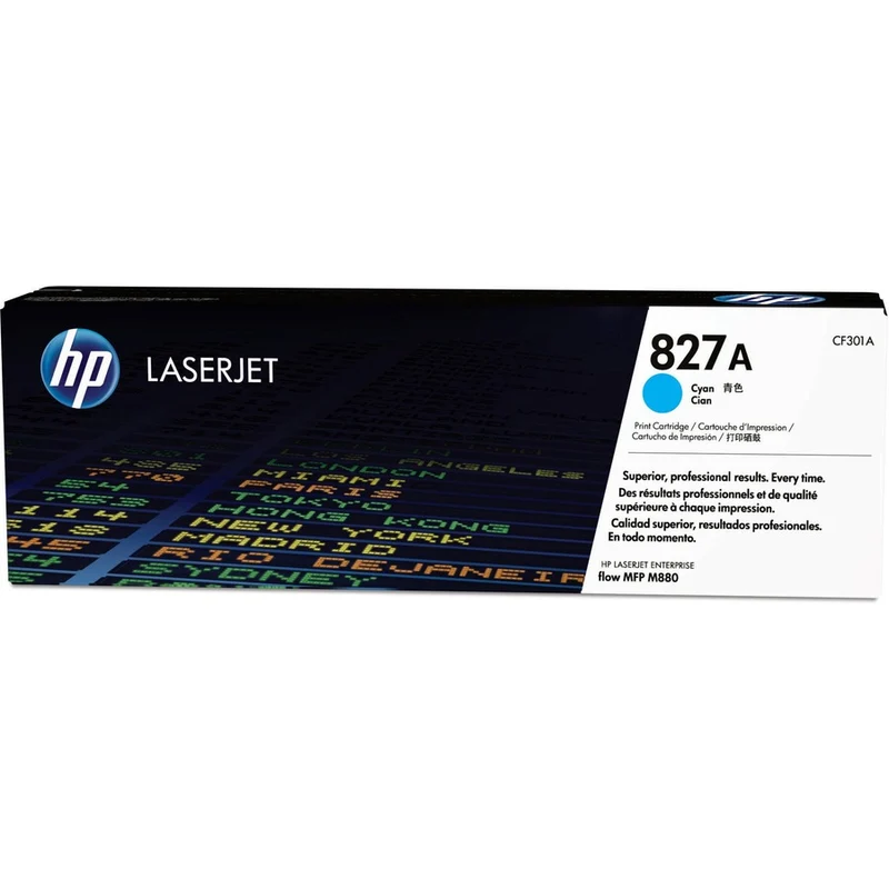 Cartouche de toner laser HP 827A (CF301A) d'origine à rendement standard - Paquet unique - Cyan - 1 de chaque CF301A