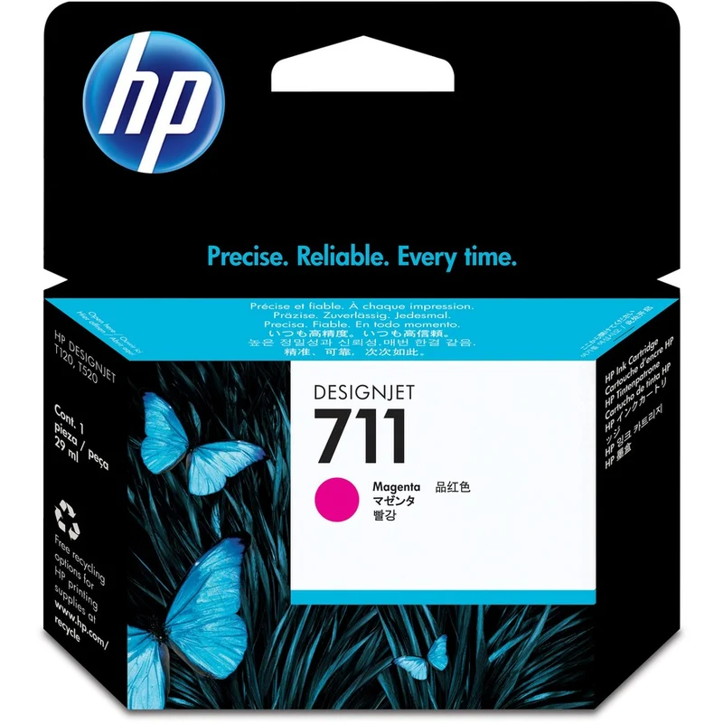 Cartouche d'encre à jet d'encre d'origine HP 711 (CZ131A) - Paquet unique - Magenta - 1 unité CZ131A