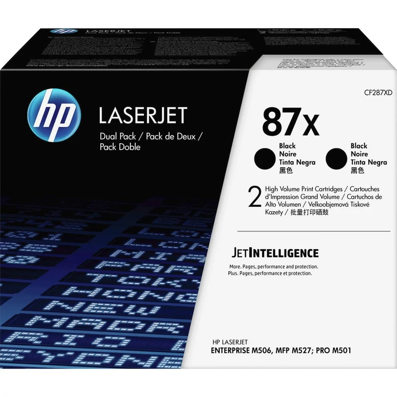 Cartouche de toner laser HP 87X (CF287XD) d'origine à haut rendement - Noir - 2/carton CF287XD
