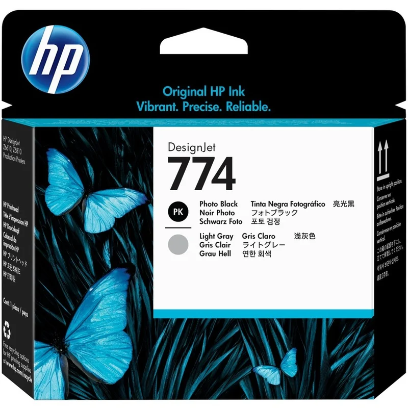 Tête d'impression à jet d'encre d'origine HP 774 - Pack photo noir, gris clair P2W00A