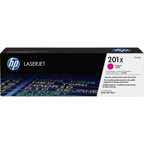 Cartouche de toner laser HP 201X (CF403X) d'origine à haut rendement - Paquet unique - Magenta - 1 de chaque CF403X