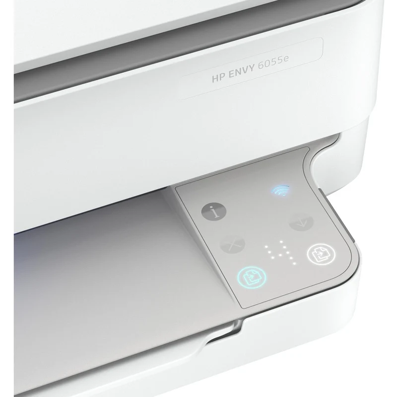 Imprimante multifonction jet d'encre sans fil HP Envy 6055e - Couleur - Copieur/Scanner - Impression 4800 x 1200 - Impression recto verso automatique - 1000 pages par mois - 100 feuilles d'entrée - Scanner couleur - 1200 Numérisation optique - LAN sans fil - Application HP Smart - Apple AirPrint - Mopria 223N1A#B1H