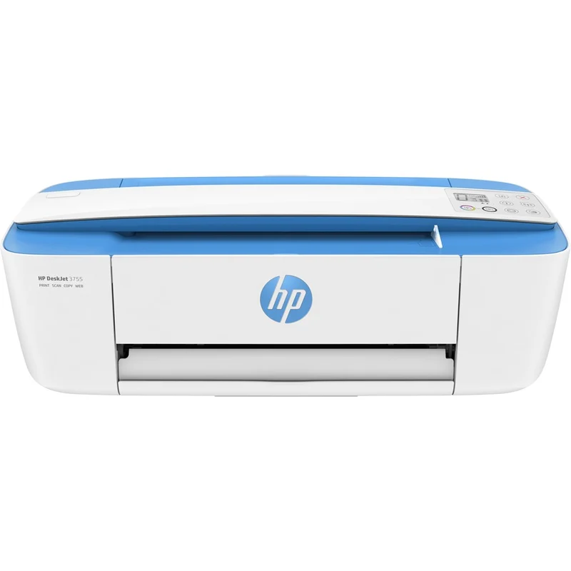 Imprimante multifonction jet d'encre sans fil HP Deskjet 3755 - Copieur/scanner couleur - 19 ppm en monochrome/15 ppm en couleur - Impression 4800 x 1200 - Impression recto verso manuelle - 1000 pages par mois - 60 feuilles - Entrée - Scanner couleur - 600 Numérisation optique - LAN sans fil - HP ePrint J9V90A#B1H