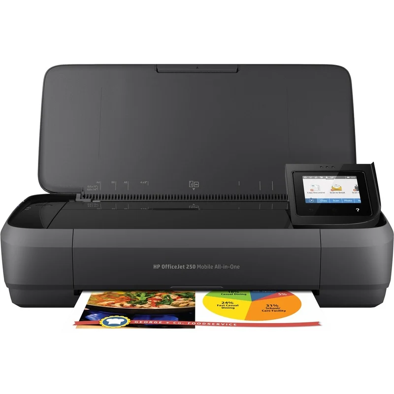 Imprimante multifonction jet d'encre sans fil HP Officejet 250 - Copieur/scanner couleur - 20 ppm en monochrome/19 ppm en couleur - Impression 4800 x 1200 - Impression recto verso manuelle - 500 pages par mois - 50 feuilles - Entrée - Scanner couleur - 600 - Numérisation optique - LAN sans fil CZ992A#B1H