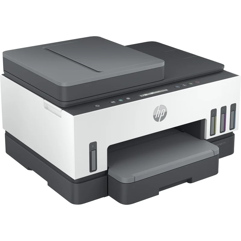 Imprimante tout-en-un HP Smart Tank 7301 - Imprimante multifonction - Jet d'encre couleur - Rechargeable - Copieur/Scanner - 4800 x 1200 ppp - Impression recto verso automatique - 5000 pages - 250 feuilles - Entrée - Scanner à plat couleur - 1200 ppp - Numérisation optique - LAN sans fil 28B70A#B1H