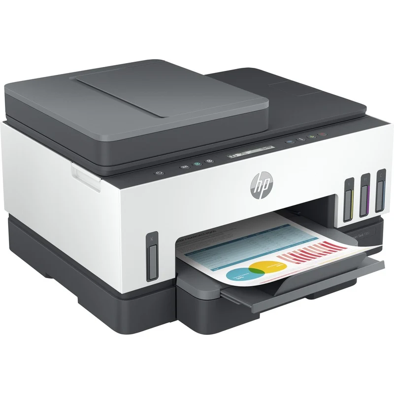 Imprimante tout-en-un HP Smart Tank 7301 - Imprimante multifonction - Jet d'encre couleur - Rechargeable - Copieur/Scanner - 4800 x 1200 ppp - Impression recto verso automatique - 5000 pages - 250 feuilles - Entrée - Scanner à plat couleur - 1200 ppp - Numérisation optique - LAN sans fil 28B70A#B1H