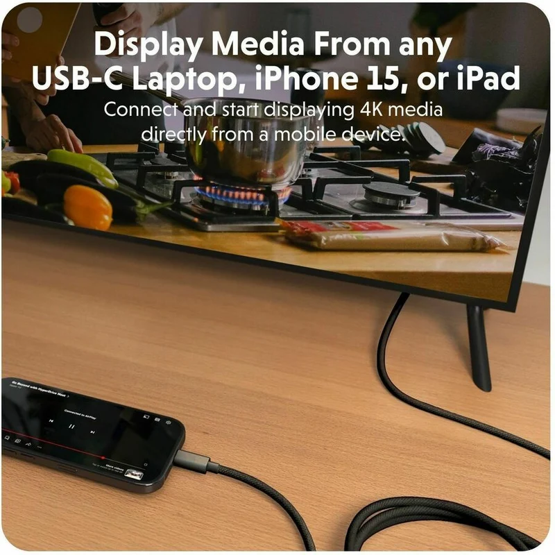 Câble Targus HyperDrive USB-C vers HDMI 4K60 Hz – Noir HD6007BKGL