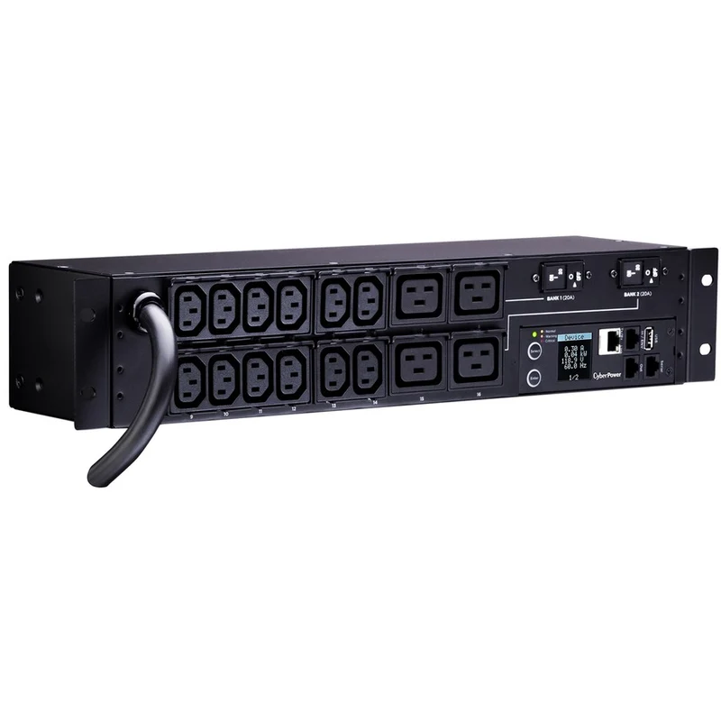 PDU surveillé CyberPower PDU31008, 200/240 V, 30 A, 16 prises, montage en rack 1U PDU31008