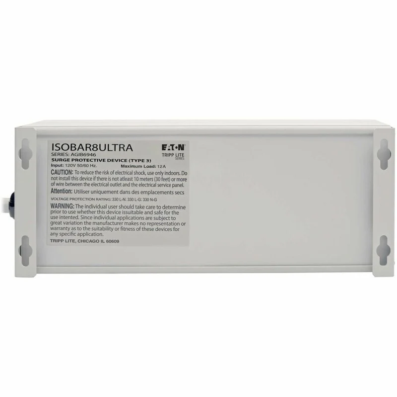 Parasurtenseur haut de gamme Tripp Lite by Eaton 8 prises ISOBAR8 ULTRA