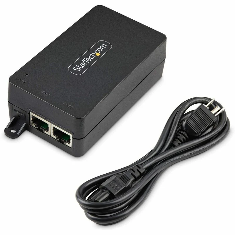 StarTech.com Injecteur PoE++ Gigabit 1 Gbit/s à 10 port, 60 W, Ethernet 2.5/5/10G/10/100/1000M, PoE++ (802.3af/at/bt), montage mural, non géré AF31XC-POE-INJECTOR