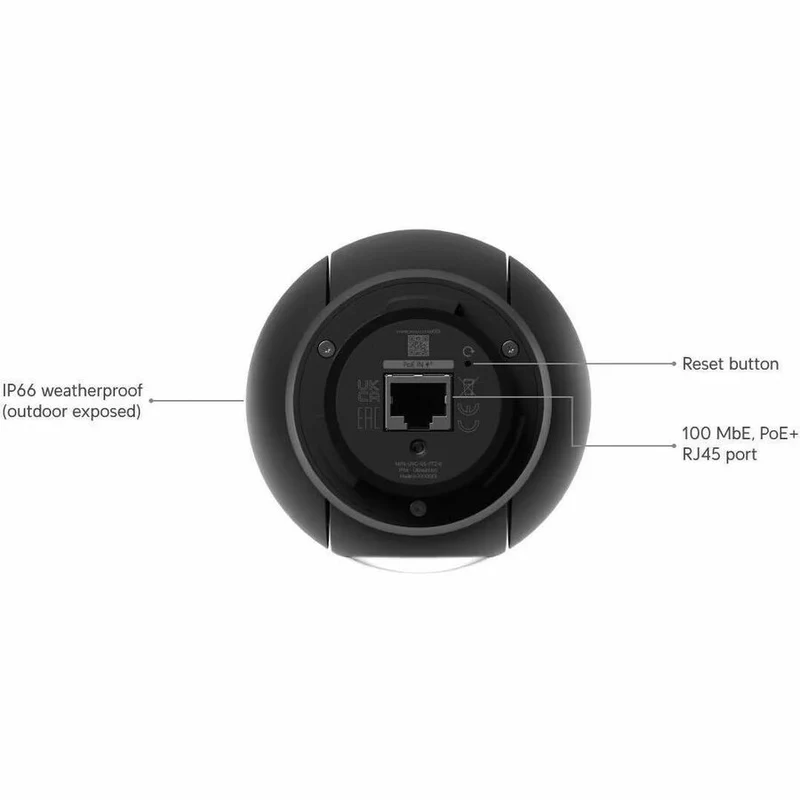 Caméra réseau extérieure 5K Ubiquiti UniFi G4 2 mégapixels - Couleur - Compacte - Noire UVC-G5-PTZ-B