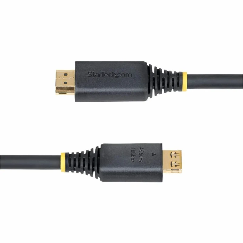 Câble HDMI haute vitesse StarTech.com de 15 m (4.5 pi) avec connecteurs Gripping, 4K 60 Hz/1440p 144 Hz, 18 Gbit/s, câble HDMI 2.0 UHD, gaine TPE HDMI2-CABLE-GRIP-15F
