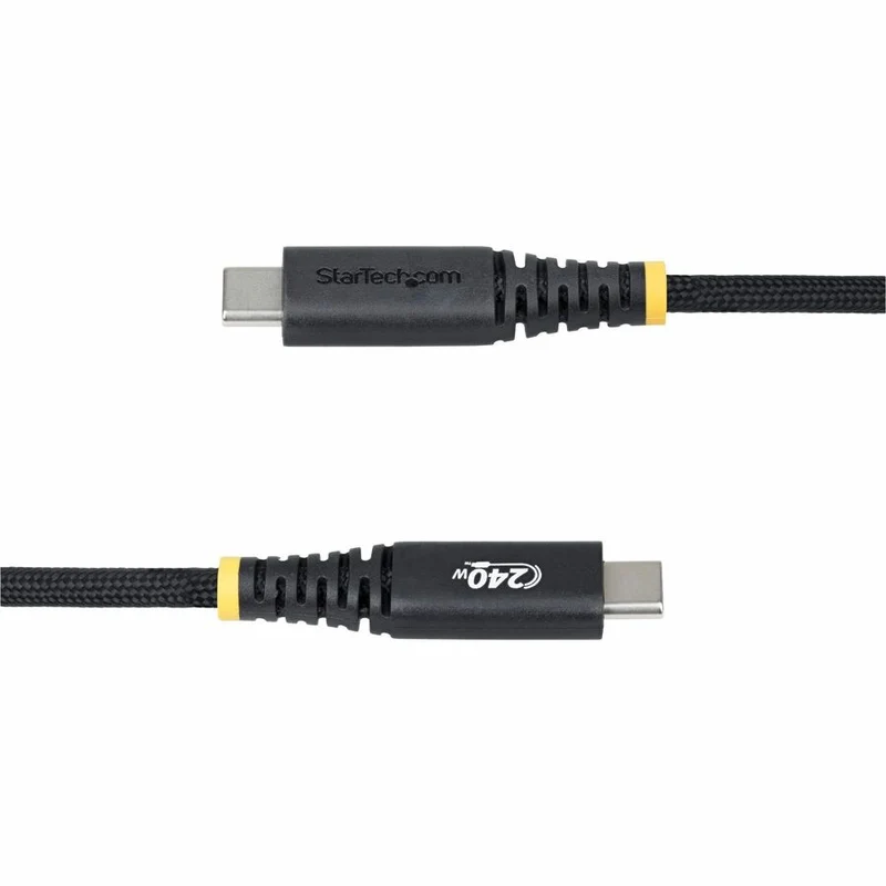 Câble de charge USB-C StarTech.com de 10 m (3 pi), verrouillage par vis latérale, PD EPR 240 W (5 A), gaine en silicone avec tresse, cordon USB 2.0 robuste, USB-IF S2CEPR3M-USBSL-CABLE