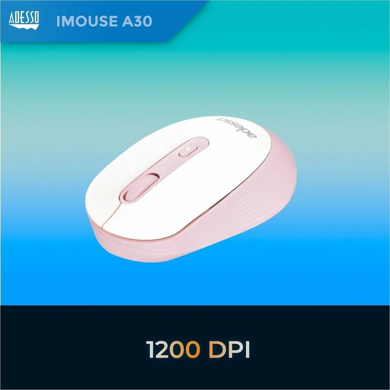 Souris sans fil Adesso iMouse A30P avec bouton de raccourci AI CoPilot (rose) IMOUSE-A30P