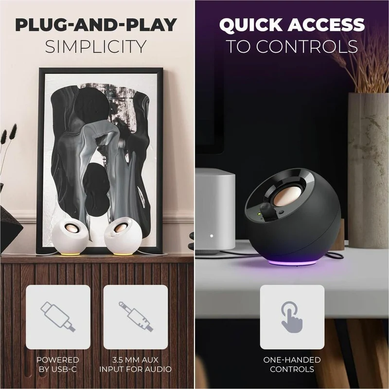 Système d'enceintes Creative Pebble SE 2.0 - 4.4 W RMS - Noir 51MF1725AA000