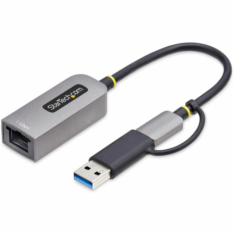 Adaptateur USB-C vers Ethernet StarTech.com avec clé USB-A, 10/100/1000 Mbit/s, adaptateur réseau USB 3.0 vers Gigabit, Windows/Mac/Linux C21GA-USB-ETHERNET