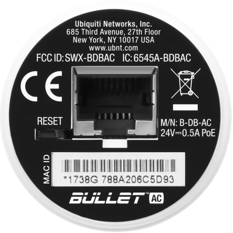 Point d'accès sans fil Ubiquiti Bullet B-DB-AC IEEE 802.11ac 300 Mbit/s B-DB-AC