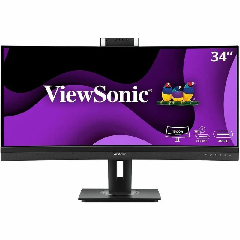 Moniteur LED incurvé UW-QHD avec webcam de 3457" (34 mm) ViewSonic VG863.60CV - 21:9 - Noir VG3457CV