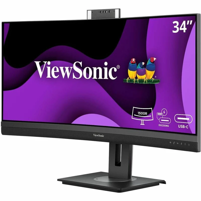 Moniteur LED incurvé UW-QHD avec webcam de 3457" (34 mm) ViewSonic VG863.60CV - 21:9 - Noir VG3457CV